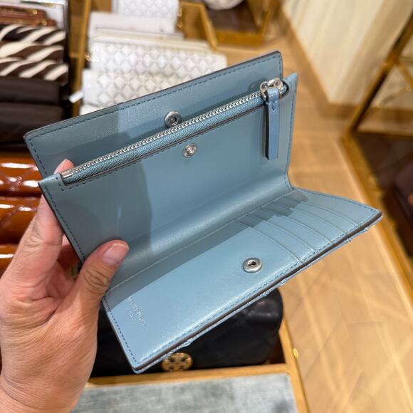 Tory Burch Willa Medium Wallet 169924 Crinkle Patent Leather Paradiso $270 - Picture 5 of 8